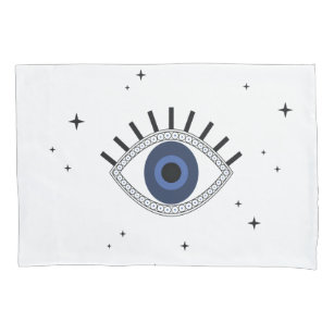 Housse D'oreillers Mystique bleu oeil et étoiles, protection des yeux