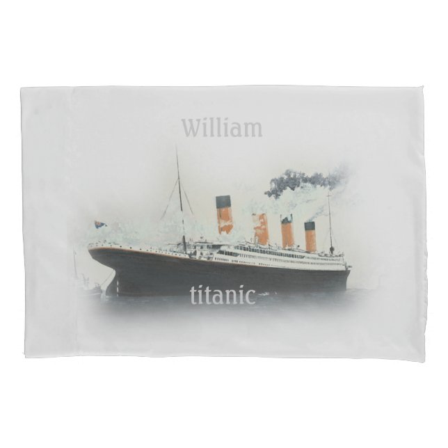 Housse D'oreillers Navire Vintage Iceberg Grey White Star Line (devant)