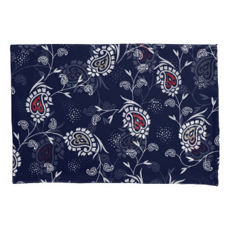 Housse D'oreillers Navy Paisley : Design Motif élégant.