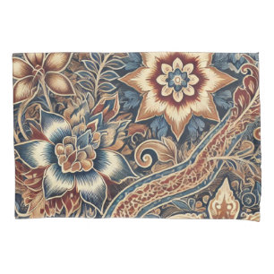 Housse D'oreillers Navy Terracotta Boho Batik Aquarelle Florale