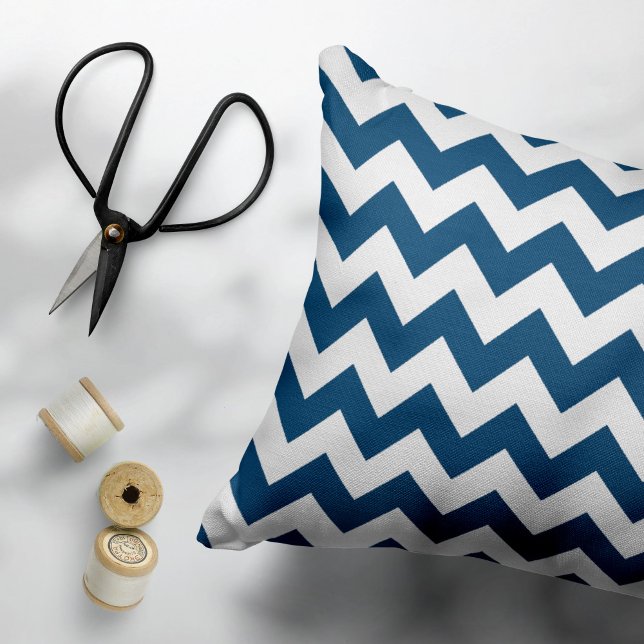 Housse D'oreillers Navy Zigzag, Navy Chevron, Motif géométrique (Créateur téléchargé)