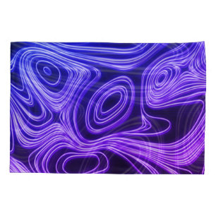 Housse D'oreillers Neon Glow blue and purple Cyberpunk lines
