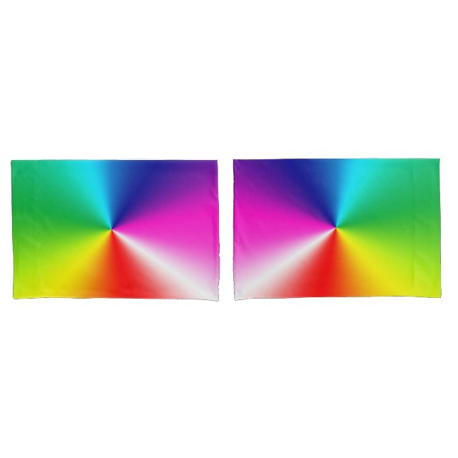 Housse D'oreillers Neon Rainbow Prism Motif (devant-Set)