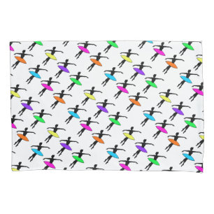 Housse D'oreillers Neon Tutu Ballerina Ballet Pointe Danse Silhouette