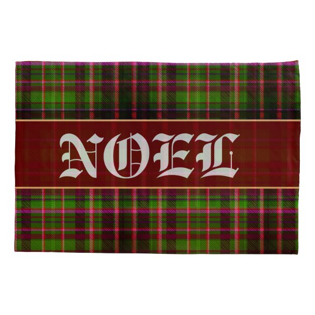 Housse D'oreillers Noël de Tarte rouge et vert plaid (Dos)