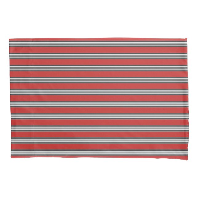 Housse D'oreillers Noir Blanc Rouge Cool Motifs simples (devant-gauche)