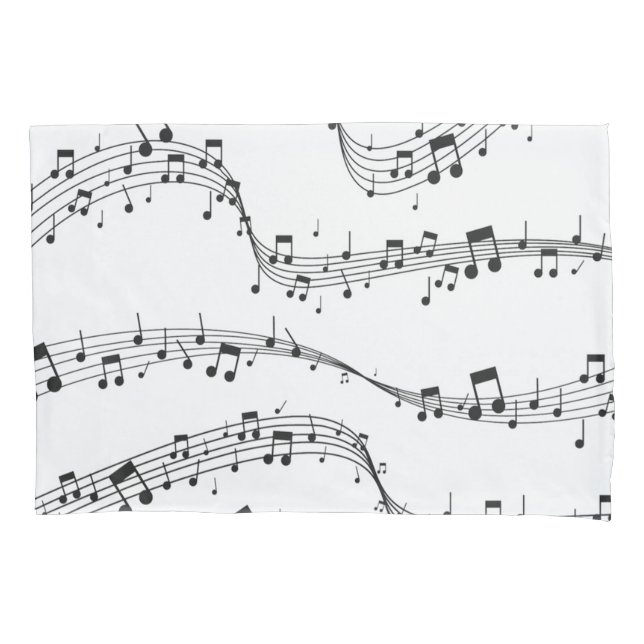 Housse D'oreillers Noir et blanc note musicienne Motif (devant)