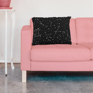 Housse D'oreillers Noir moderne Noir Étoiles Espace