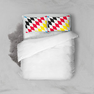 Housse D'oreillers Noir rouge jaune Bavaria Motif Drapeau Diamant