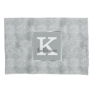 Housse D'oreillers Nom du monogramme de l'éperlan de diamants Glam S