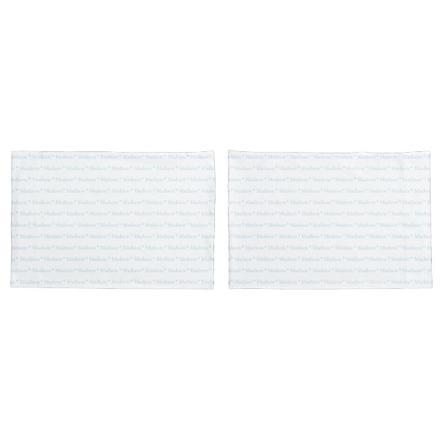 Housse D'oreillers Nom personnalisable bleu clair blanc double face (Dos-Set)