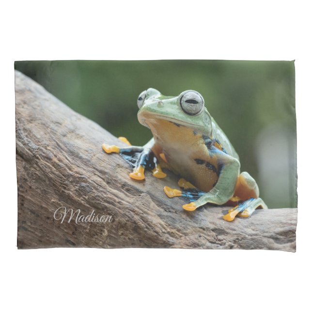 Housse D'oreillers Nom personnalisé Coque Coussin de grenouille (devant)