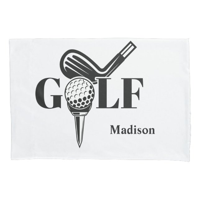 Housse D'oreillers Nom personnalisé Golf (devant)