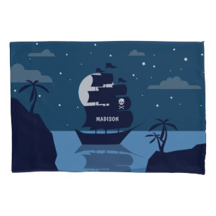 Housse D'oreillers Nom personnalisé Porte-oreillers Pirate Ship