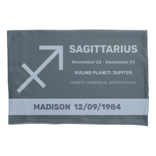 Housse D'oreillers Nom personnalisé / Texte Symbole zodiaque Sagittar