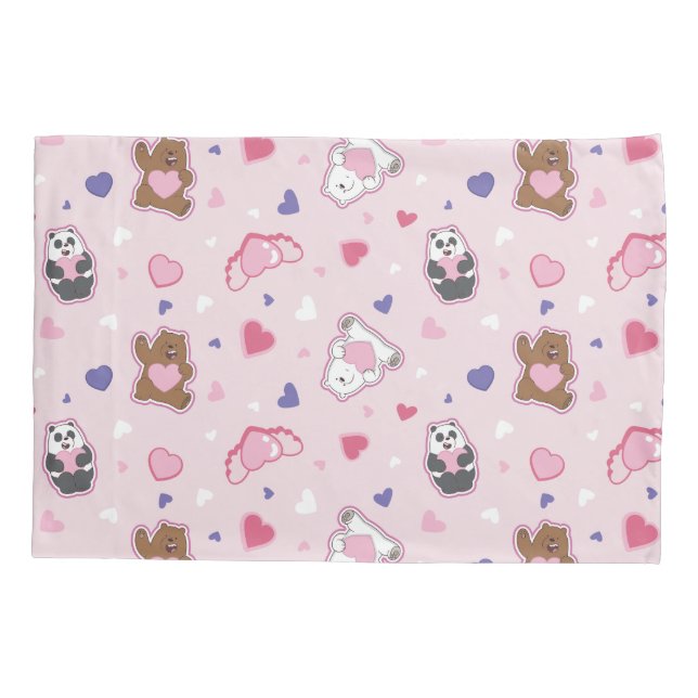 Housse D'oreillers Nous les ours nus - Valentine Hearts Motif (Dos)