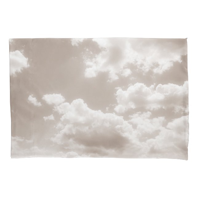 Housse D'oreillers Nuages beiges doux 5 #nuages #art (devant)