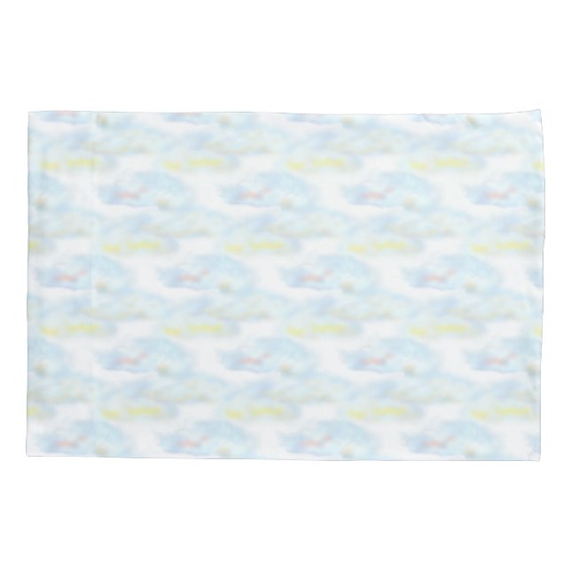 Housse D'oreillers Nuages pastel mignons sur fond blanc (Dos)