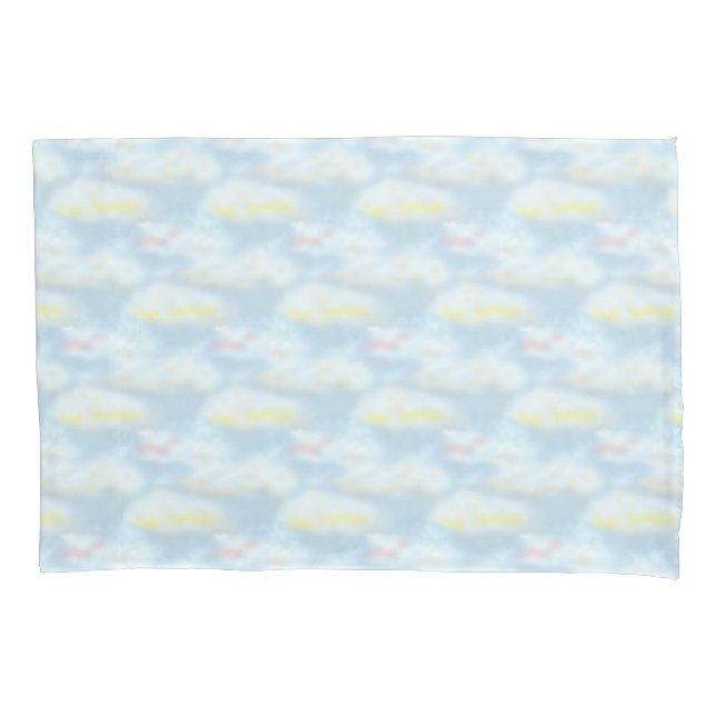 Housse D'oreillers Nuages pastel mignons sur fond bleu clair (devant)