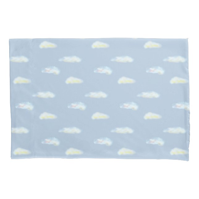 Housse D'oreillers Nuages pastel sur fond bleu clair (devant)