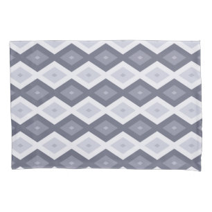 Housse D'oreillers Nuances de bleu gris motif diamant