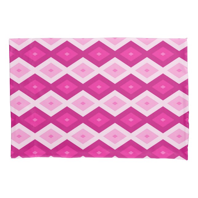 Housse D'oreillers Nuances de motif de diamant fuchsia (devant)