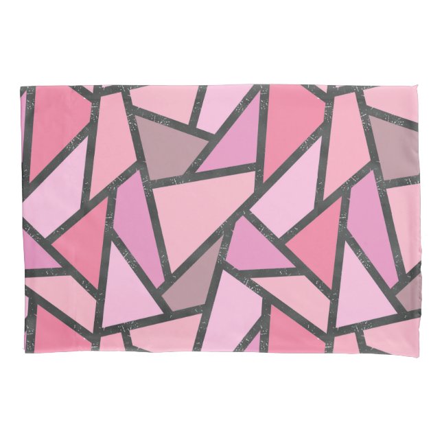 Housse D'oreillers Nuances de motif en vitrail de corail (devant)