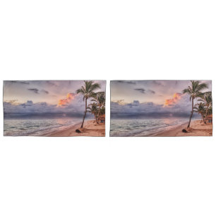 Housse D'oreillers Ocean Waves Sandy Beach Sunset