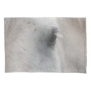 Housse D'oreillers Oeil de cheval Percheron blanc