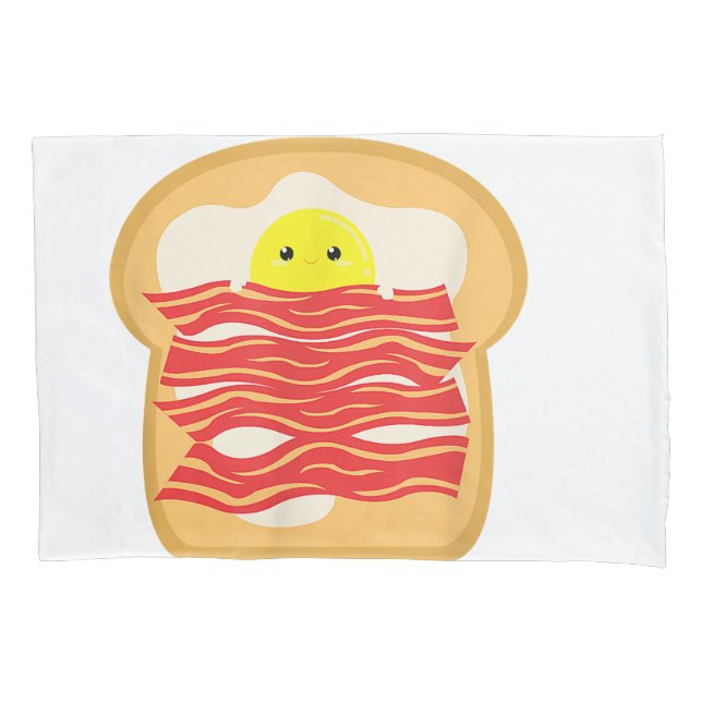 Housse D'oreillers Oeuf Amusant Dans Un T-Shirt Lit Bacon - Brea Nour (devant)