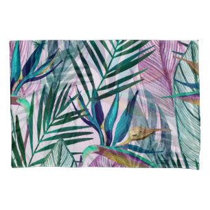 Housse D'oreillers Oiseau de paradis tropical, motif d'aquarelle