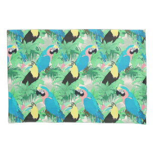 Housse D'oreillers Oiseaux exotiques modernes et feuillage Design tro
