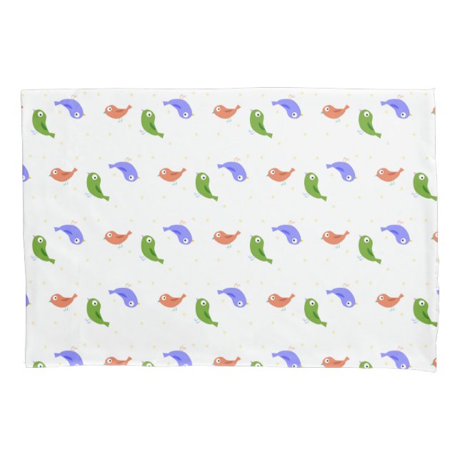 Housse D'oreillers Oiseaux multicolores (devant)