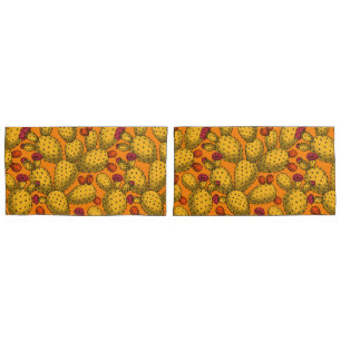 Housse D'oreillers Opuntie de floraison en jaune