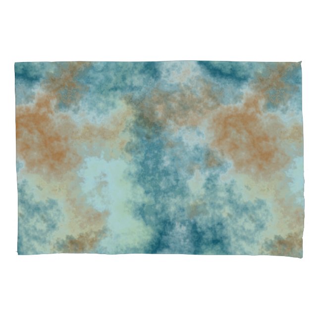 Housse D'oreillers Or et Turquoise (devant)