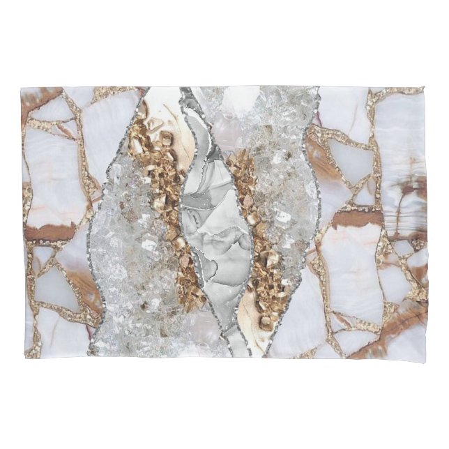 Housse D'oreillers Or Luxe Elegant Liquid Texture (devant)