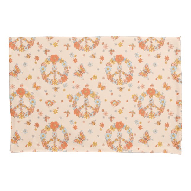 Housse D'oreillers Orange Peace Floral (devant)