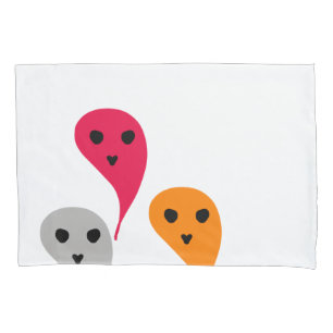 Housse D'oreillers Orange rouge jaune gris gris halloween fantôme mot