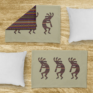Housse D'oreillers Orange Violet Tan Noir Sud-Ouest Kokopelli