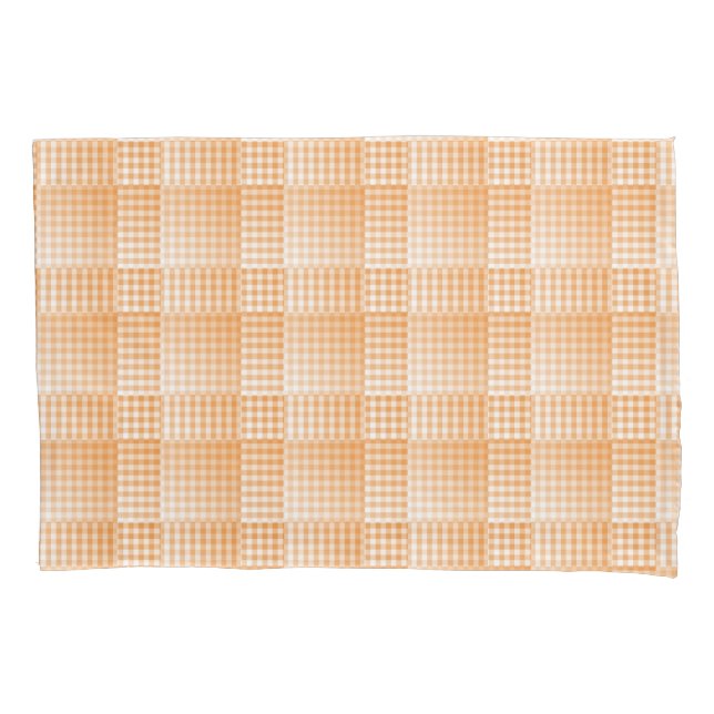 Housse D'oreillers Orange White Checker Abstract Pattern (devant-gauche)