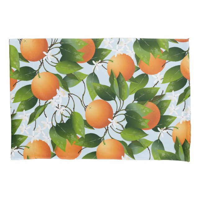 Housse D'oreillers Oranges Agrumes Fruit Floral (devant)