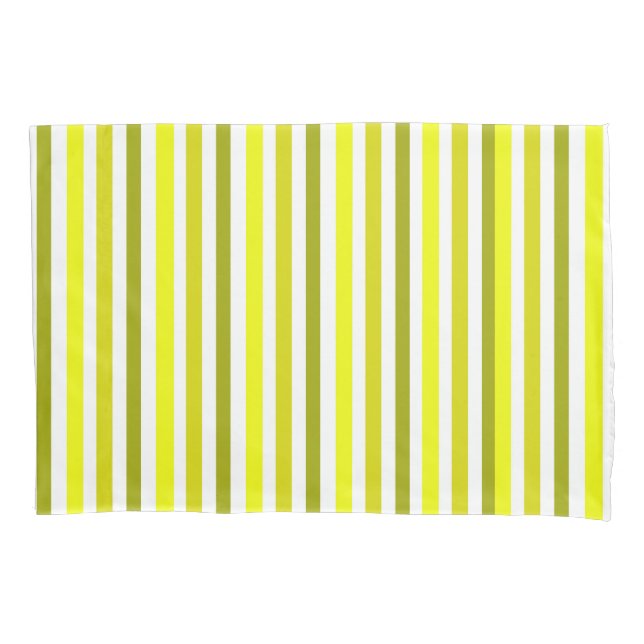 Housse D'oreillers Oreiller à rayures jaune or (devant-gauche)