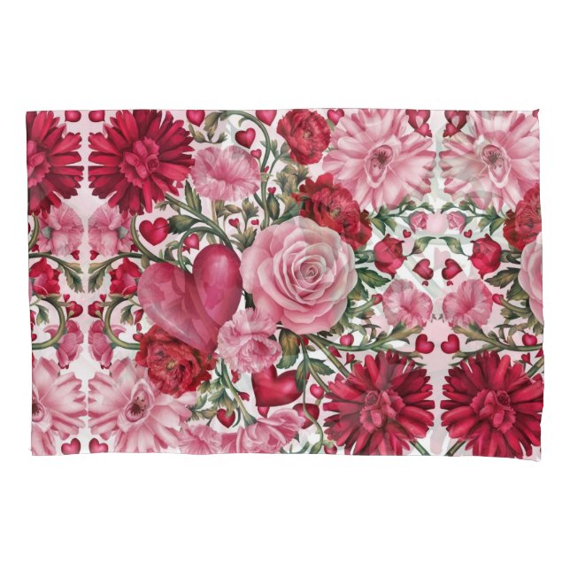 Housse D'oreillers Oreiller de corps floral romantique (devant)