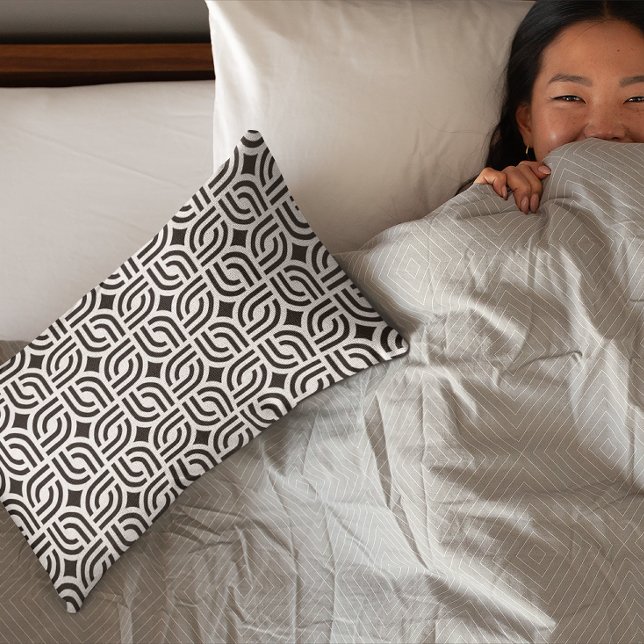 Housse D'oreillers Ornement gris noir motif antique (Créateur téléchargé)