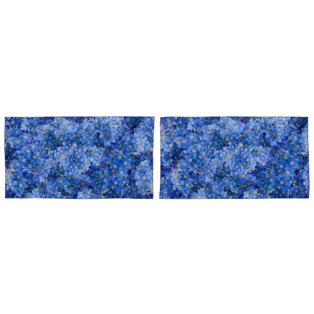 Housse D'oreillers Oublie-moi pas Motif de fleurs (devant-Set)