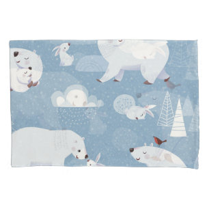 Housse D'oreillers Ours polaires Hiver Vintage