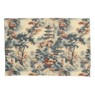 Housse D'oreillers Pagode sereine dans un paysage montagneux