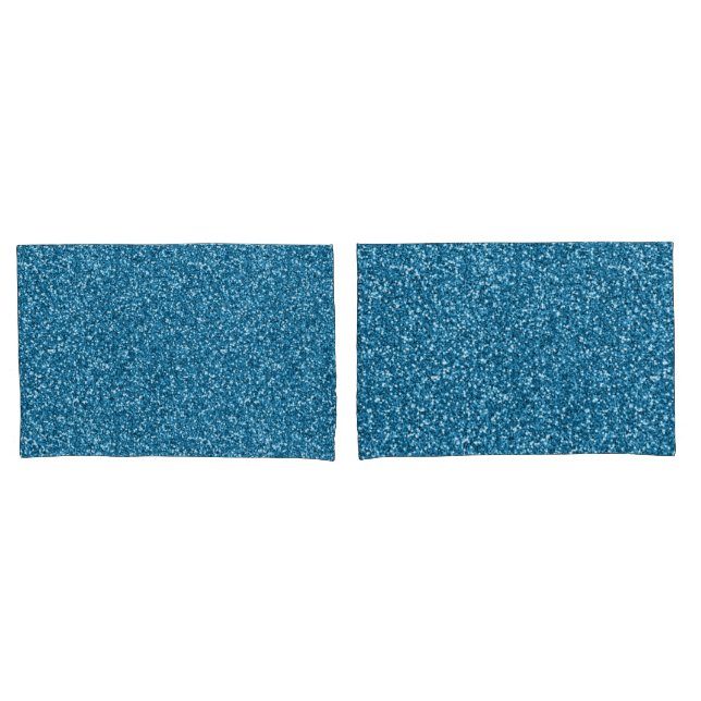 Housse D'oreillers Paillettes Bleues de Boston (devant-Set)