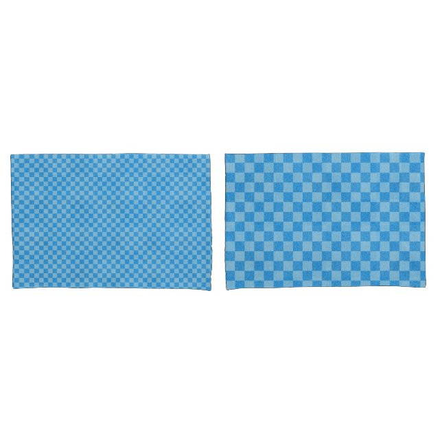 Housse D'oreillers Paillettes Vérificateur Bleu (devant-Set)