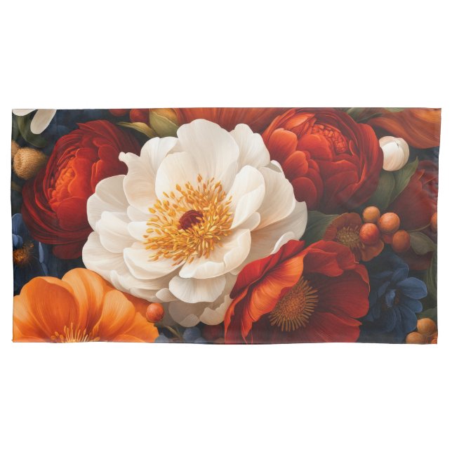 Housse D'oreillers Paire à motifs floraux King (devant-gauche)